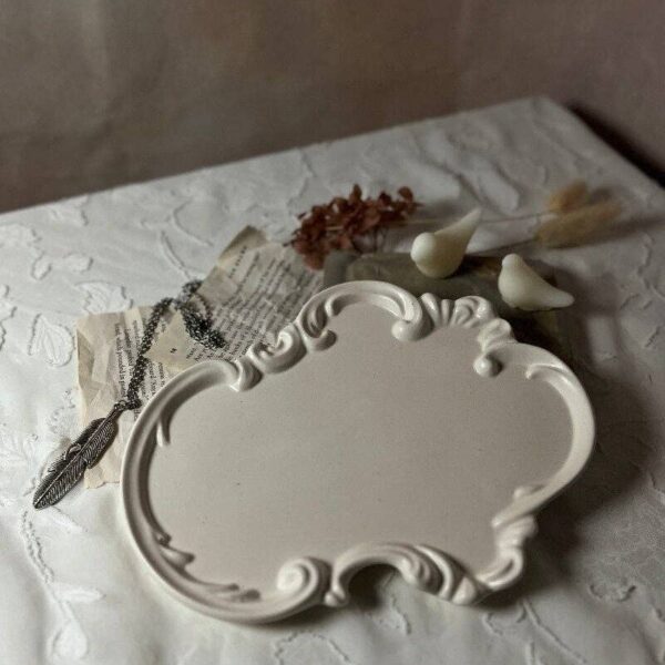 Asymmetry Elegance Tray| Jewelry Tray| Vintage| Handmade : White - Image 3