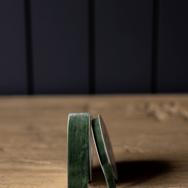 Forest Green Velvet Ribbon: Medium - Image 3