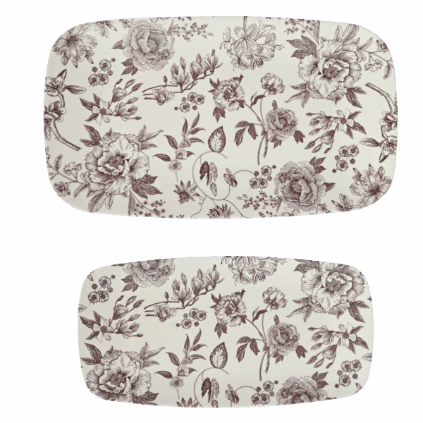 Brown Delft Stacking Melamine Tray - Set of 2 - Image 2