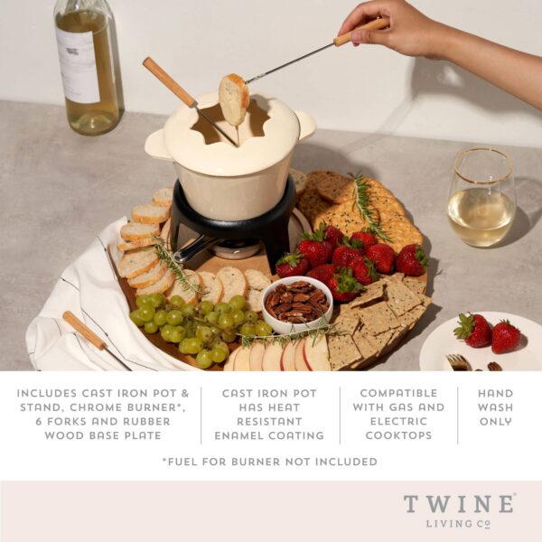 Twine - Enamel Coated-Finish Cast Iron Fondue Set - Image 2