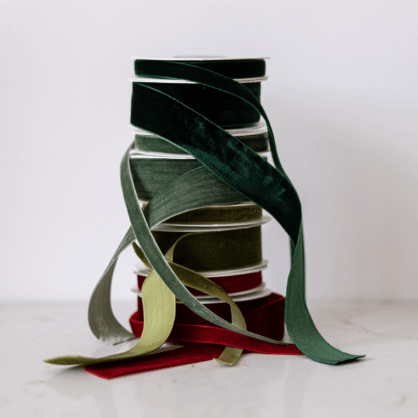 Forest Green Velvet Ribbon: Medium - Image 5