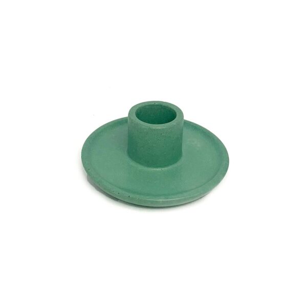 Ebb & Flow - Mesa Concrete Candlestick Holder - Sea Green - Image 2