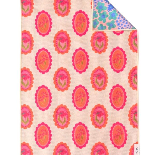 Marilyn: Reversible Hand Towel: Cream/Purple - Image 2
