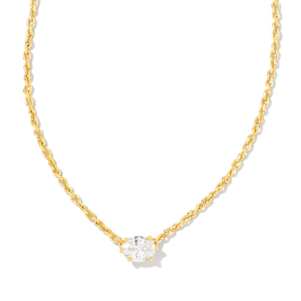 CAILIN CRYSTAL PENDANT NECKLACE GOLD METAL WHITE CZ