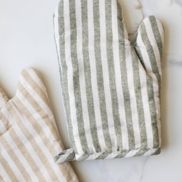 Stripe Oven Mitt: Beige - Image 3