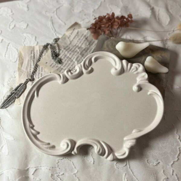 Asymmetry Elegance Tray| Jewelry Tray| Vintage| Handmade : White - Image 4