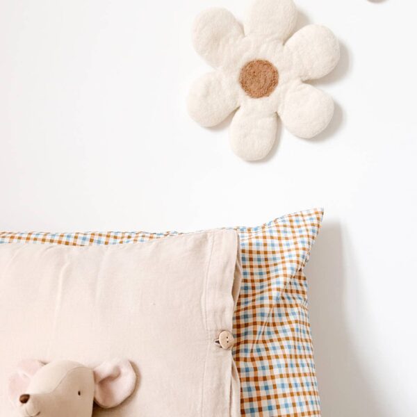 Duo of felted wool wall flowers - Image 3
