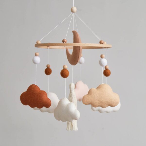 ChilDreams - Terracotta Baby Crib Mobile, Cloud Mobile, Nursery Mobile - Image 6