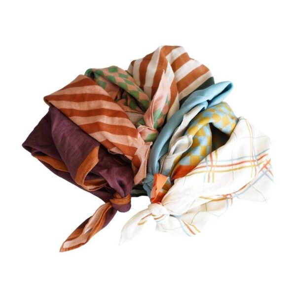Head Scarf - Checks | Laguna + Wheat - Image 2