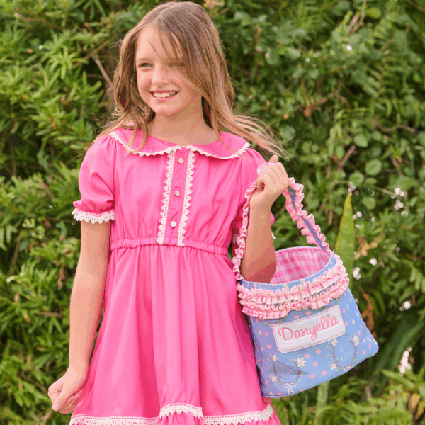 Kids Easter Egg Basket - Girls- He is Risen - Image 5
