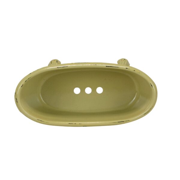 Foreside Home & Garden - Yellow Distressed Enamel Bathtub Soap Dish - Image 8