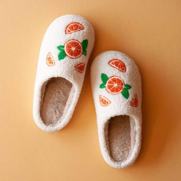 Orange Plush Slippers: 41/42 Medium - Image 4