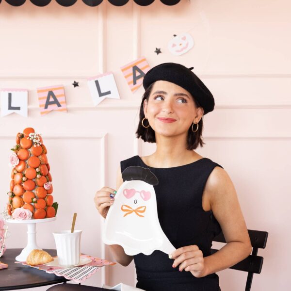 Boo La La Ghost Shaped Paper Plate - Image 5