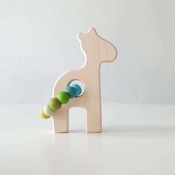 Bannor Toys - Giraffe Grasping Wooden Baby Toy with Teething Beads - Image 3