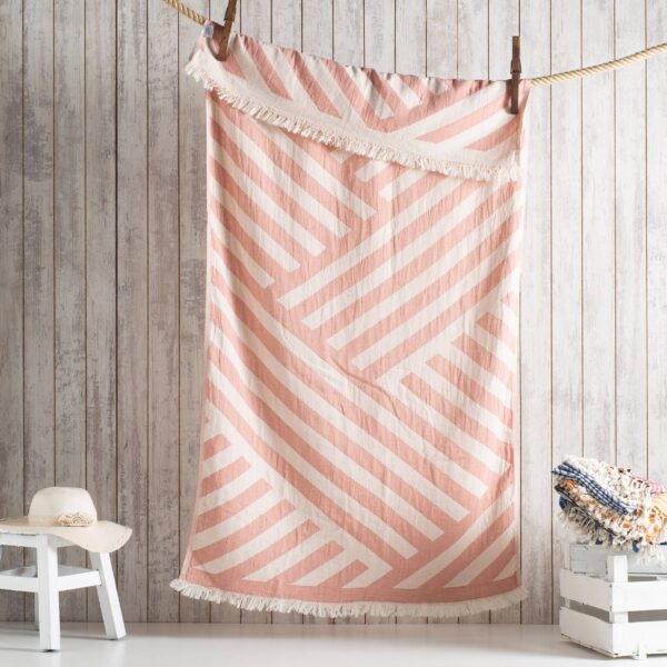 Harmony of Yarn Turkish Beach Towels : Blue - Image 4