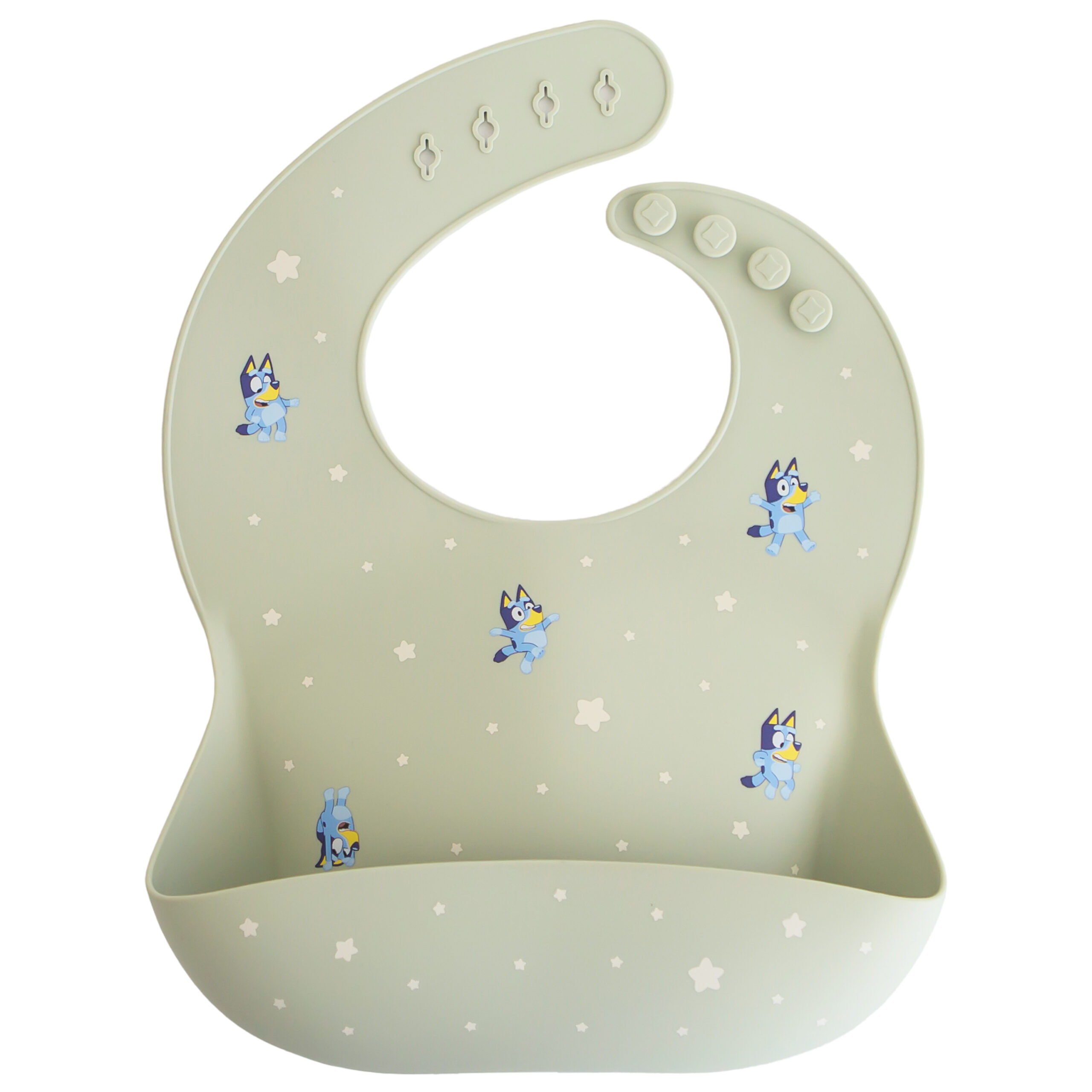 Silicone Baby Bib Bluey Sage