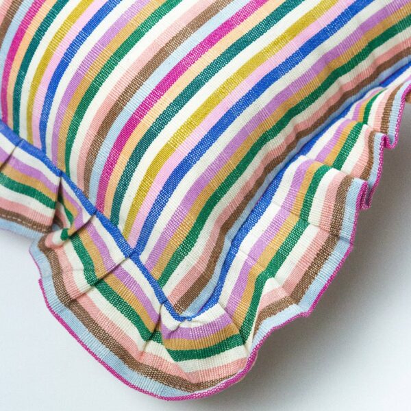 Archive NY - Valentina Ruffle Rainbow Stripe Pillow - Image 3