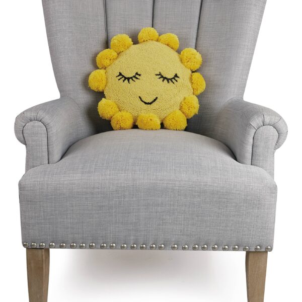 Peking Handicraft - Sunshine Hook Pillow w/Pom Poms - Image 2