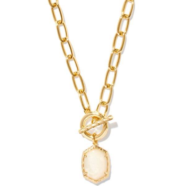 DAPHNE LINK AND CHAIN NECKLACE GOLD IVORY MOTHER OF PEARL