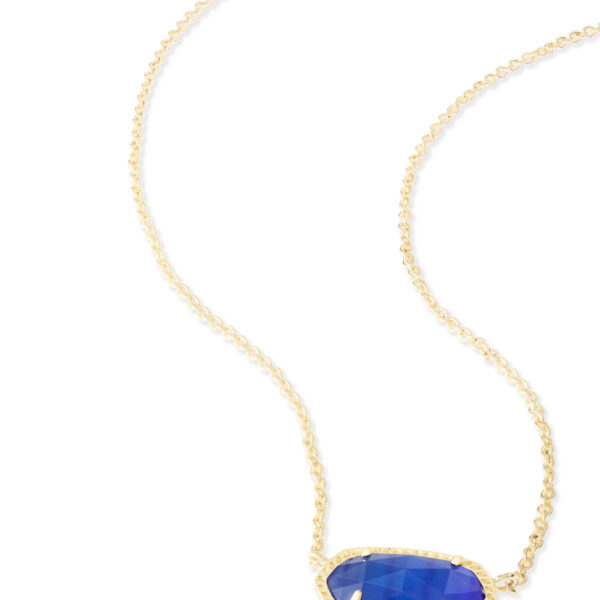 ELISA SHORT PENDANT NECKLACE GOLD COBALT CATS EYE