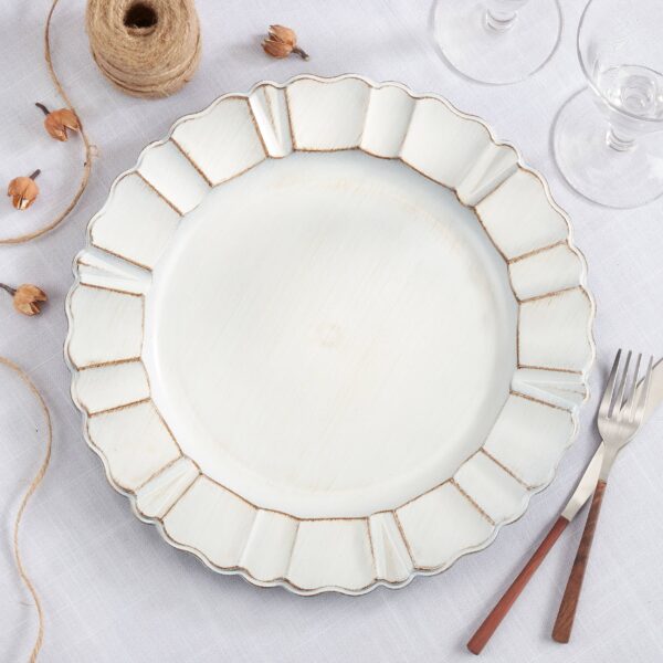 Scalloped Ruffled Charger: Ivory, 13" - Image 2