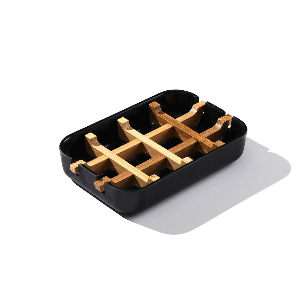 Black & Bamboo Soap Dish H