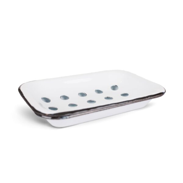 Farmhouse White Metal Soap Dish - Image 2