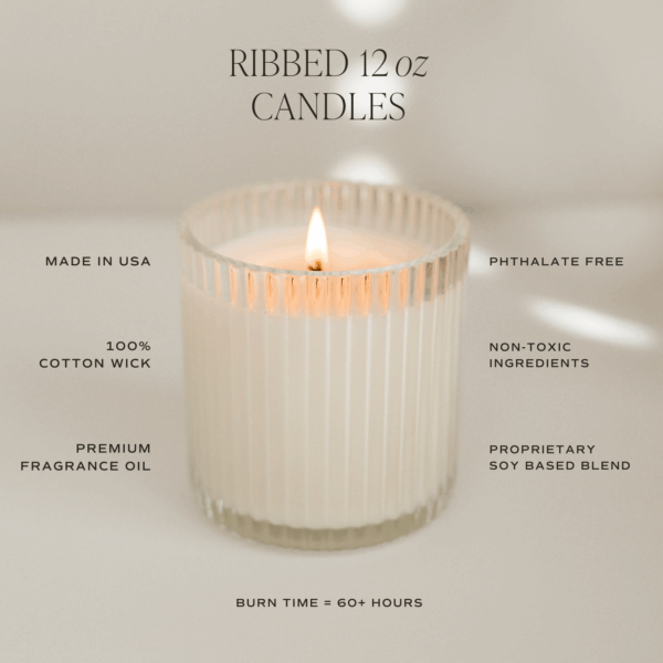 Pumpkin Spice 11 oz Soy Candle, Ribbed Jar - Image 5