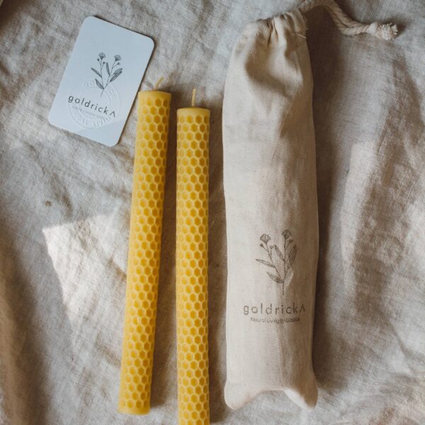 Goldrick Natural Living - Honeycomb Beeswax Dinner Candles - Image 8