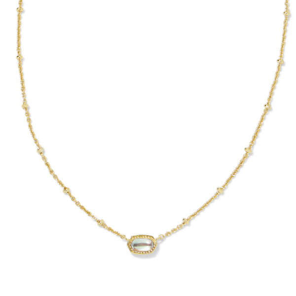 MINI ELISA SATELLITE SHORT PENDANT NECKLACE GOLD DICHROIC GLASS