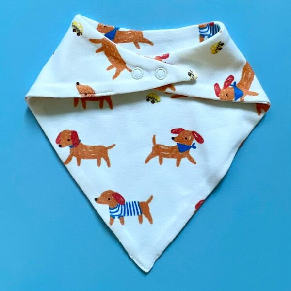 Estella - Baby Kerchief Bib-Dogs (Handmade) - Image 2