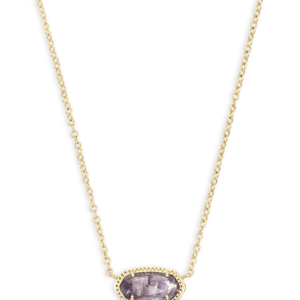 ELISA SHORT PENDANT NECKLACE GOLD PURPLE AMETHYST