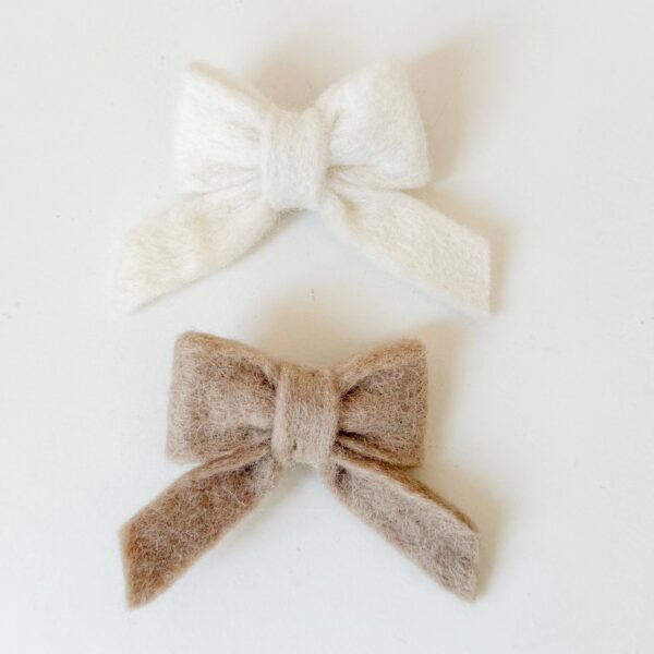 Felted Wool Bow Clips - Image 3