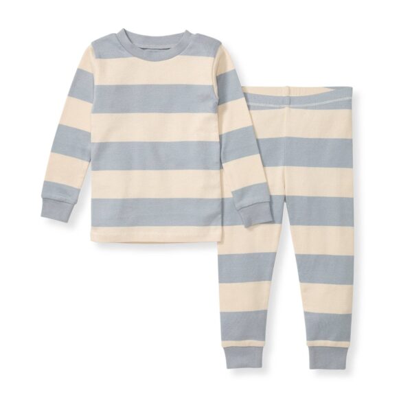 Rugby Stripe Toddler PJ Set: Quarry, 2 Toddler - Image 2