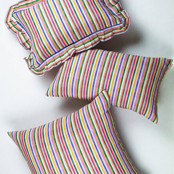 Archive NY - Valentina Ruffle Rainbow Stripe Pillow - Image 5