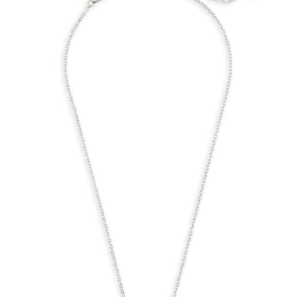ELISA SHORT PENDANT NECKLACE RHODIUM WHITE OPAL