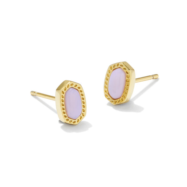 MINI ELLIE STUD EARRINGS GOLD PINK OPALITE CRYSTAL