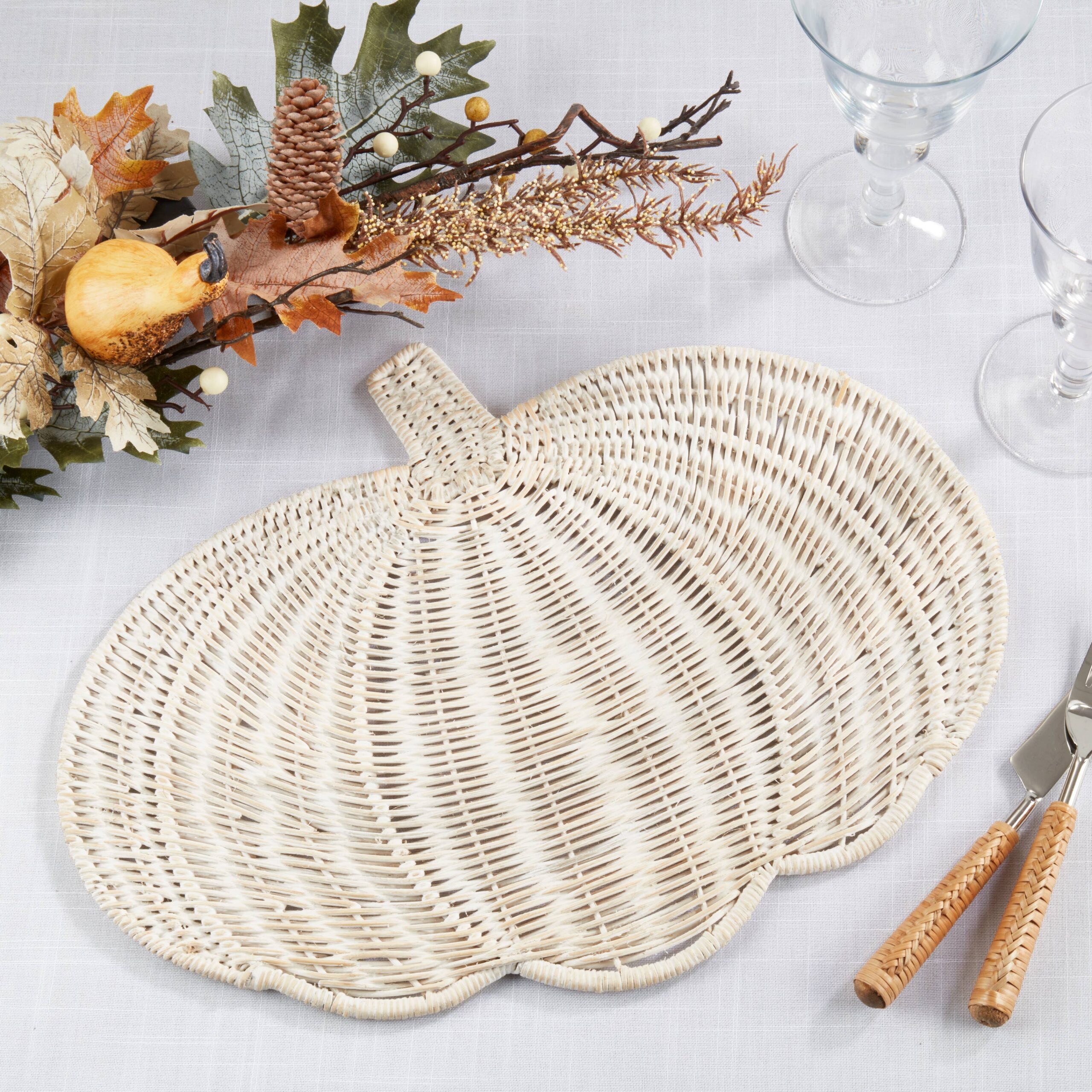 Fall Harvest Rattan Pumpkin Placemat: Caramel, 13"x17" - Image 20