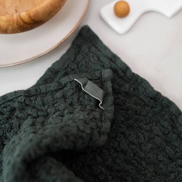Linen Tales - Forest Green Linen Dishcloth Set of 2 - Image 3
