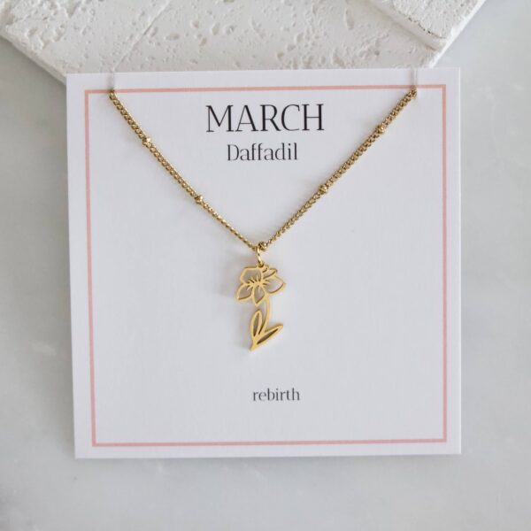 Birth Flower Necklaces - Waterproof: June - Rose - Image 8