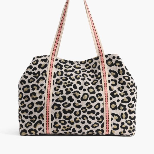 America & Beyond - Forestry Leopard Embellished Tote - Image 3