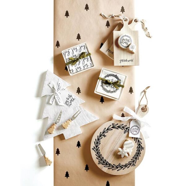 Ceramic Napkin Tray + Napkins - Joy: Ceramic, Paper, Cotton Twill Ribbon - Image 4