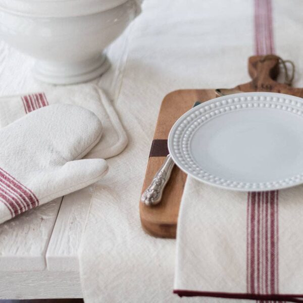 Pot Holder, Vintage Merlot Red Stripe, Set of 2 - Image 3