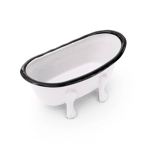 Farmhouse White Metal Bathtub Soap Dish - Image 3