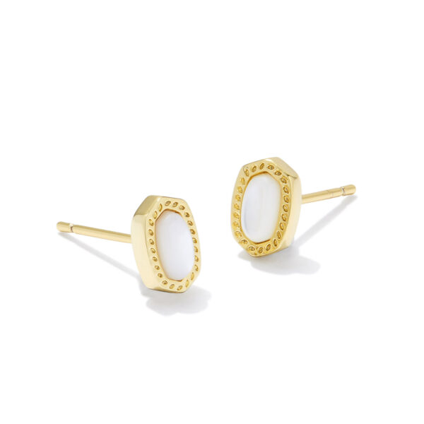 MINI ELLIE STUD EARRINGS GOLD IVORY MOTHER OF PEARL