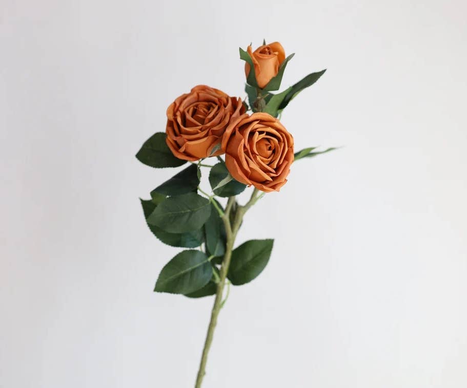 28.75"-Elegant Fall theme Real Touch Cabbage Rose : Dark Mocha