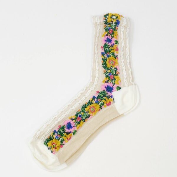 Noble Floral Beauty Socks: Noble White - Image 5