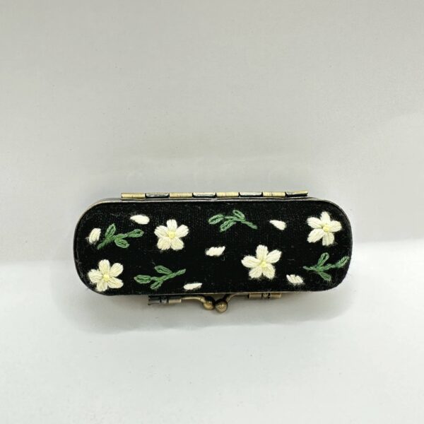 Embroidered Lipstick Case, Collection Cecilia (NO MIRROR): Orange - Image 5