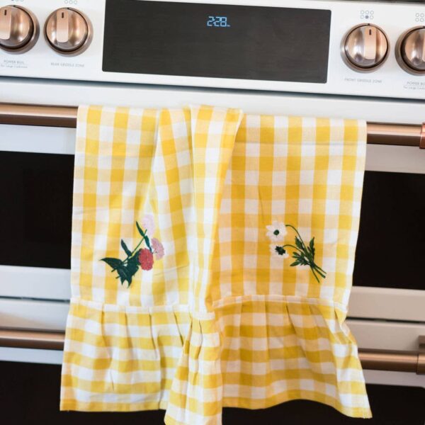 Yellow Ruffled Gingham Dish Towel - Image 3