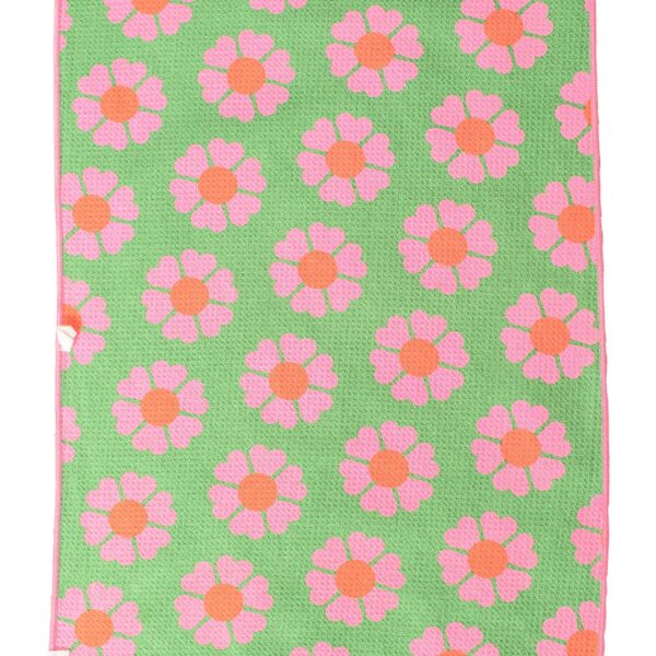Carole: Reversible Hand Towel: Pink/Green - Image 3